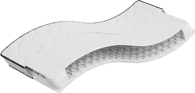 vidaXL Matratze mit Bonnell-Federkern in Weiß und Schwarz, Härtegrad H3, B/T: 90 x 190 cm - Bild 1