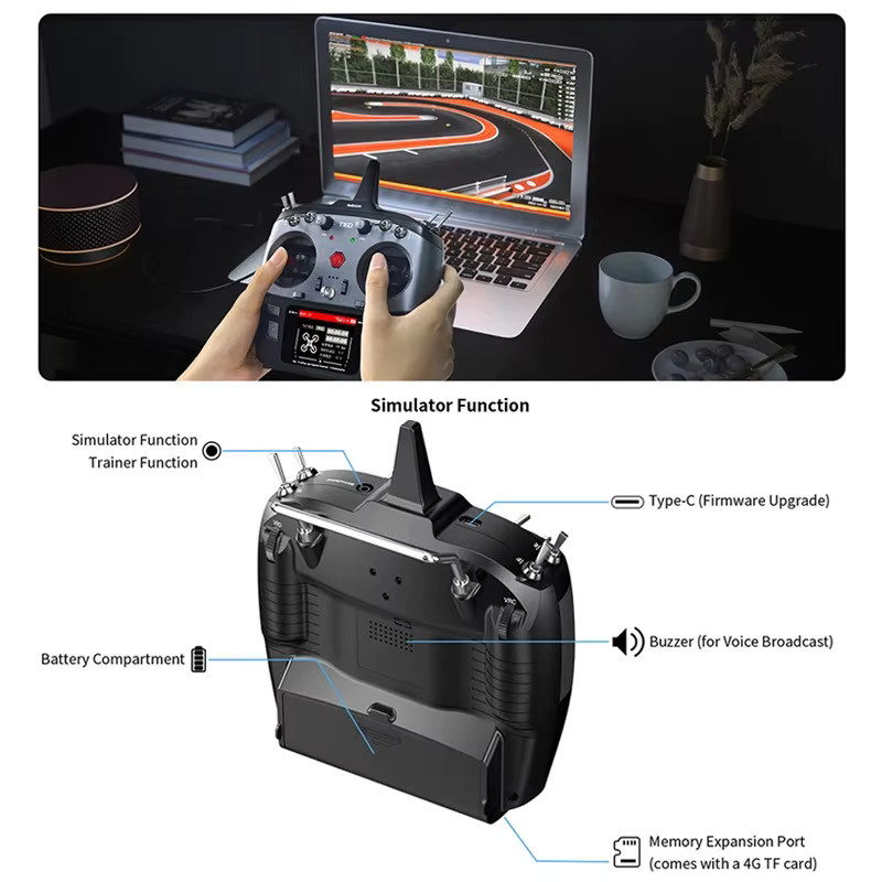 RadioLink T12D T16D Fernbedienung mit Empfänger für UAV FPV Ferngesteuerte Autos und Roboter mit ELRS Unterstützung - Bild 3