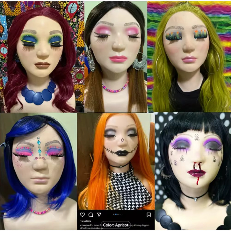 Simnient Make-up-Übungskopf mit Schultern, Silikonhaut-Textur - Bild 3