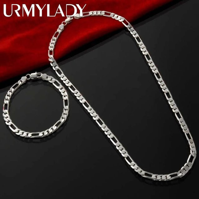 URMYLADY Halskette 925 Sterling Silber, 20cm und 40cm, Unisex, braun - Bild 1