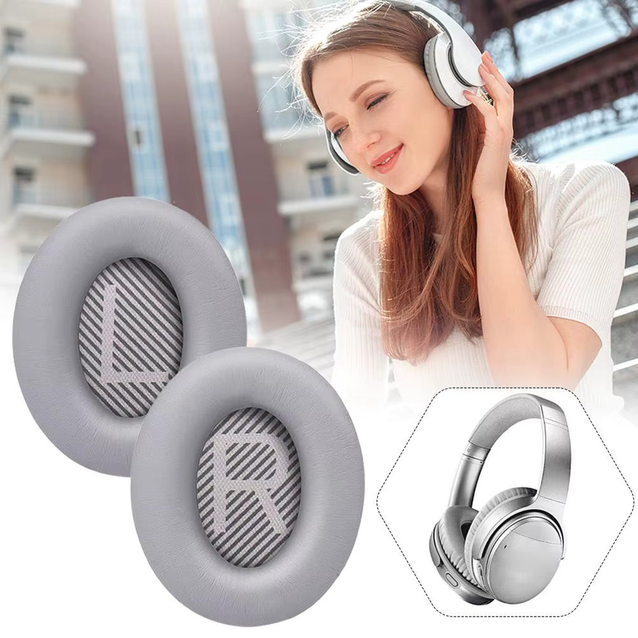 Bose Ersatz-Ohrpolster und Ohrmuschel-Abdeckungen für QC35 und QC35 II in Grau - Bild 2