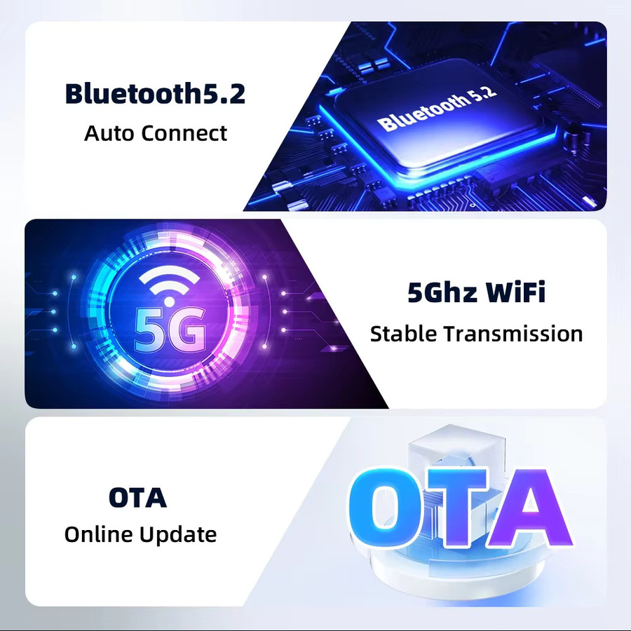 Qzonnect 2025 Kabelloser CarPlay und Android Auto Adapter in Schwarz mit geringer Latenz und verbessertem Chip für kabelgebundene Fahrzeuge - Bild 5