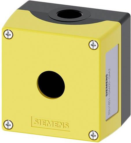 Siemens Gehäuse 3SU1851-0AA00-0AA2 aus Metall in Gelb mit Schutzart IP66, IP67, IP69/IP69K - Bild 1
