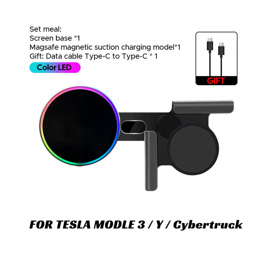 TEKSY Qi2 Kabelloses Ladegerät und Auto-Telefonhalterung kompatibel mit MagSafe für Tesla Model Y 2026, Model 3 Highland und BYD ATTO in Multicolour - Bild 6