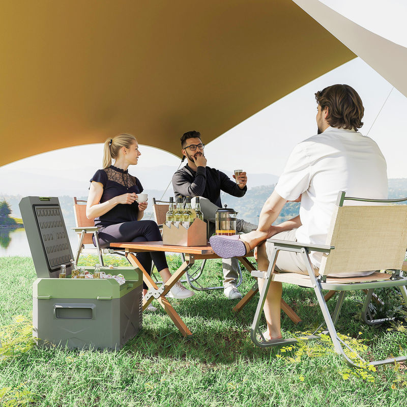 Outsunny Kompressor Kühlbox mit ECO Modus und Gefrierfunktion, 16,3 Liter, Grau-Grün, B/H/L: 32 x 60,2 x 27 cm - Bild 2