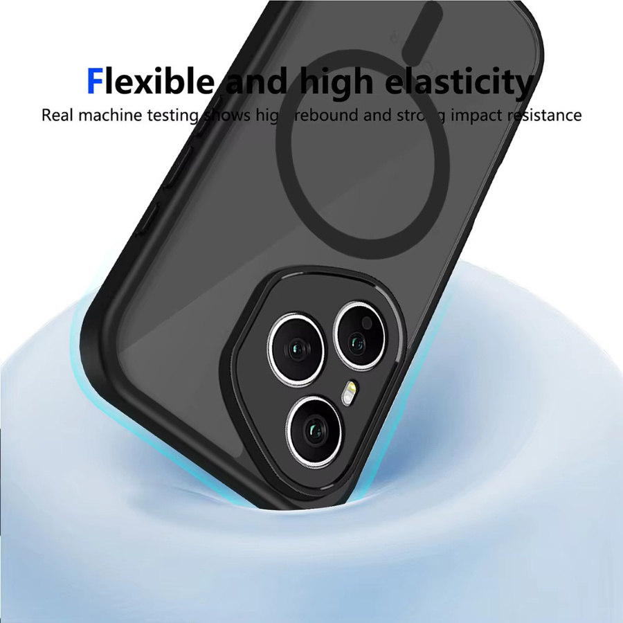 Transparente magnetische Schutzhülle für Honor X8D X9 X7C/D 400 Pro 600 Lite, mattierte und stoßfeste Hülle in Schwarz - Bild 4