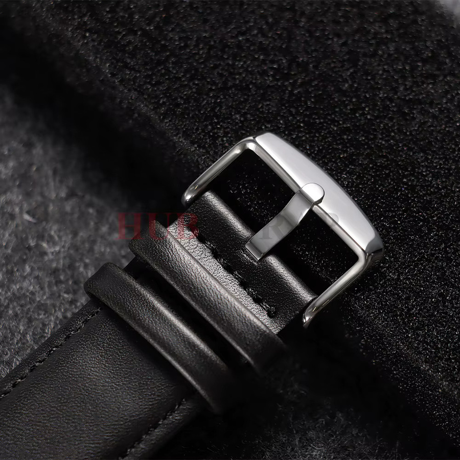 Uhrenarmband Leder, Schwarz, Unisex - Bild 1