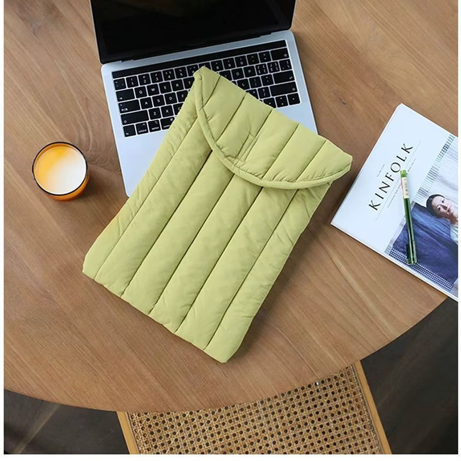 Tragbare bestickte Baumwoll-Laptoptasche in Grau, stoßfeste und wasserabweisende Notebook-Schutzhülle für 11, 13 oder 15 Zoll - Bild 2