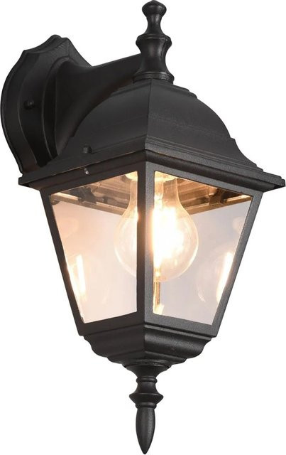 Trio LED-Laternen Livenza Schwarz Matt aus Metall und Glas für den Garten, H x B x T: 34 x 14 x 19 cm - Bild 1