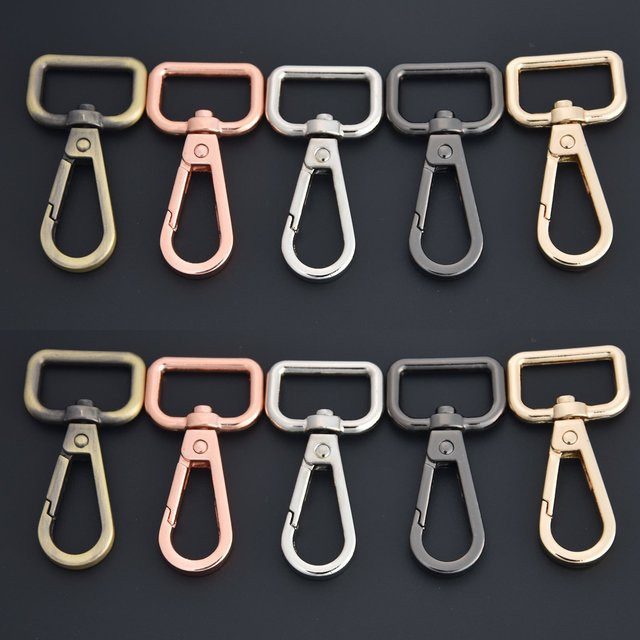 5 Stück Metall-Karabinerhaken von TELUNSI in Grau und Multicolour als Riemenschnallen und Lobster-Clips für Taschen, Schlüsselanhänger und Handwerksprojekte - Bild 1
