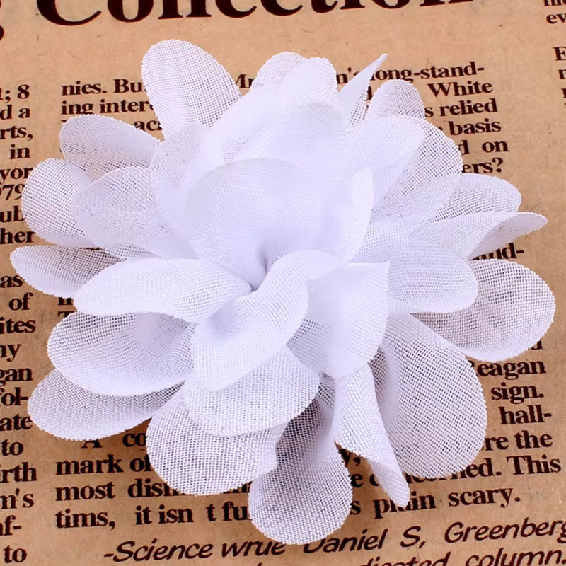 20 Stück Künstliche Stoffblumen aus Tüll und Chiffon in Multicolour, Durchmesser: 5 cm, Zubehör für Stirnbänder und Bastelarbeiten - Bild 2