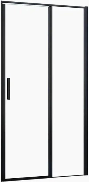 Duschparadies Duschabtrennung Nischentür als Drehtür mit 6mm Nano Glas in Schwarz und Transparent, B: 120 cm, H: 185 cm - Bild 1