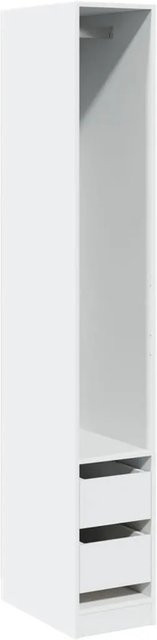 vidaXL Kleiderschrank Weiß mit integrierten Schubladen aus Holzwerkstoff B/T/H: 50 x 30 x 200 cm - Bild 1