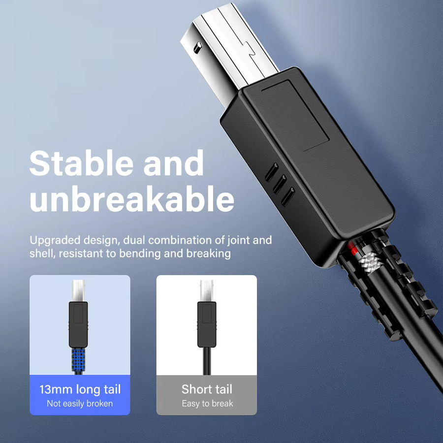 Nephy USB-C auf USB Typ B 2.0 Kabel in Schwarz für Canon Epson HP und ZJiang Etikettendrucker sowie Scanner - Bild 5