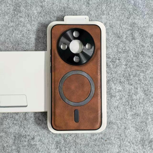 Luxus PU Leder MagSafe Schutzhülle für Huawei Honor Magic 8 Lite und Magic 8 Pro in Grün und Braun - Bild 1