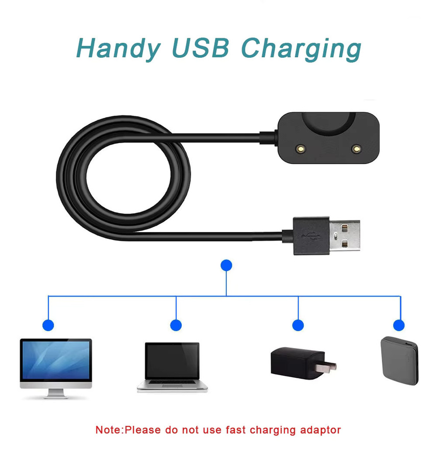 Samsung USB-C Ladekabel mit Dock-Adapter für Galaxy Fit 3 (SM-R390), Schwarz, 100 cm - Bild 5