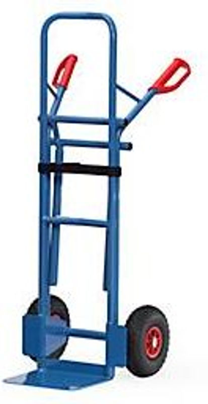 Fetra Stuhlkarre B1335L mit Luftbereifung in Blau, Tragkraft 300 kg, Schaufel: 25 x 32 cm - Bild 2