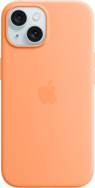 Apple Silikon Case mit MagSafe für iPhone 15 in Sorbet Orange - Bild 1