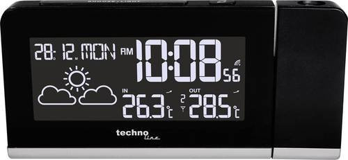 Techno Line WT 539 Digitaler Funk Wecker mit Projektion in Schwarz - Bild 1