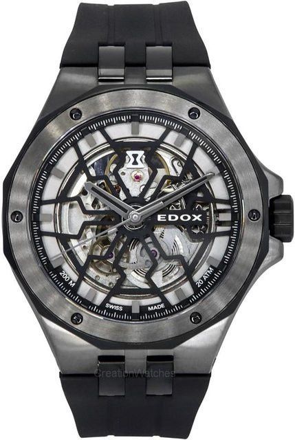 Edox Taucheruhr, Automatik, Kautschukarmband, Schwarz, Herren - Bild 1