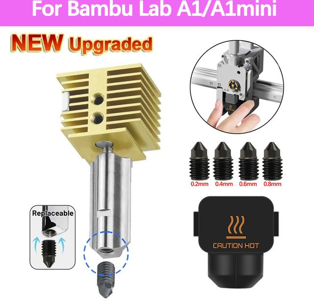 Bambu Lab Fast Speed Hot End Kit für A1 und A1 Mini mit austauschbaren Düsen aus gehärtetem Stahl - Bild 1