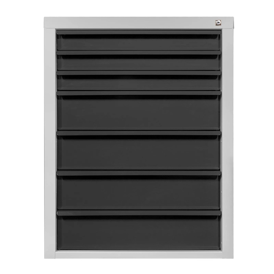 PROREGAL Schubladenschrank Kobra mit 7 Schubladen aus Stahl in Lichtgrau und Anthrazitgrau, H x B x T: 90 x 70 x 43,5 cm - Bild 2