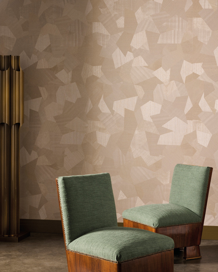 Nobilis Wallpaper Facettes MQT30 Tapete in Beige mit geometrischem Holzdekor und abstrakter Optik aus Vlies - Bild 2