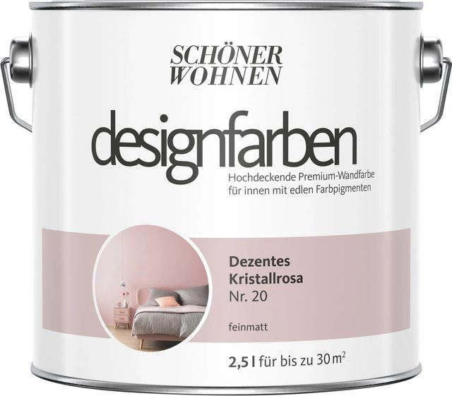 Schöner Wohnen Designfarben Wandfarbe Dispersion Kristallrosa matt 2,5 l - Bild 1