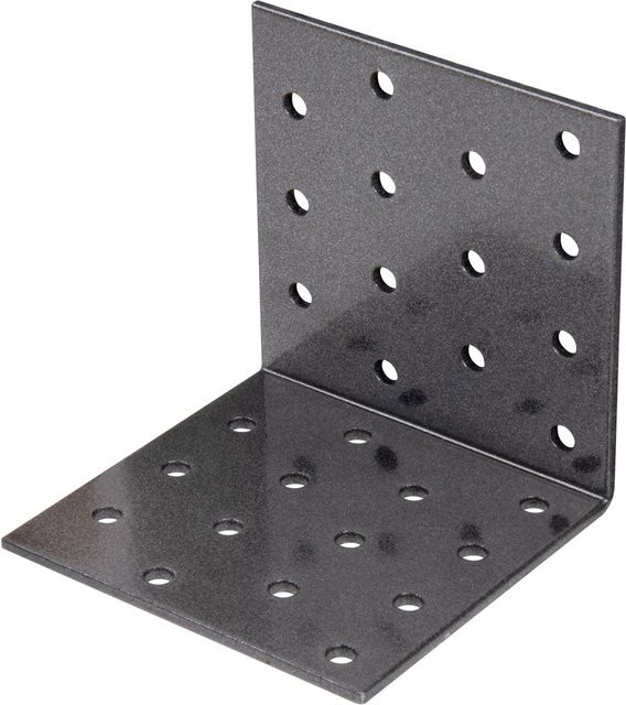 GAH Alberts Duravis Lochplattenwinkel aus Stahl in Schwarz, B/T/H: 80 x 80 x 80 mm - Bild 1