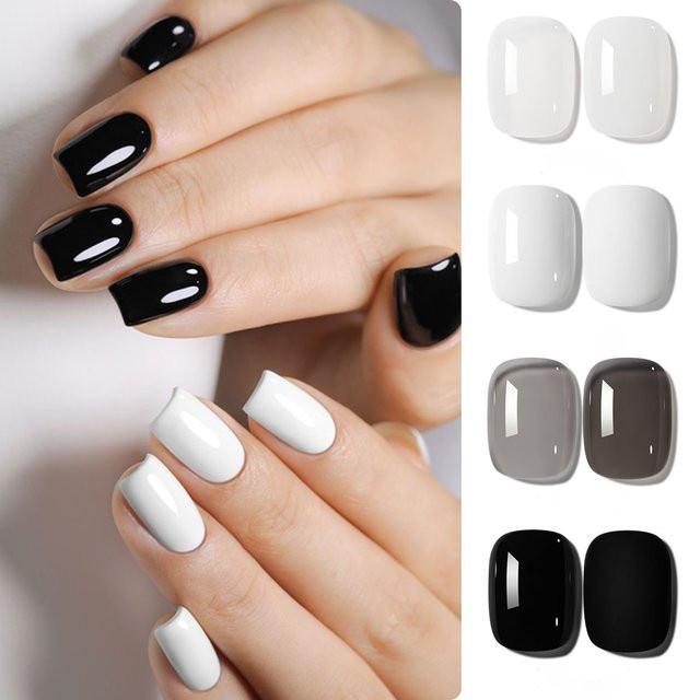 SHAKA Gel-Nagellack, Schwarz-Weiß, Glänzend - Bild 1