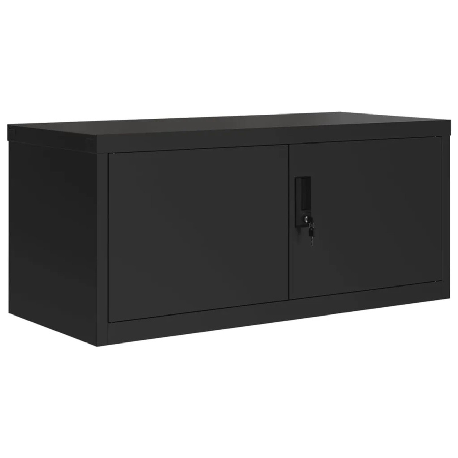 vidaXL Aktenschrank aus Stahl in Schwarz, modern mit Schloss, B/T/H: 90 x 40 x 40 cm - Bild 2