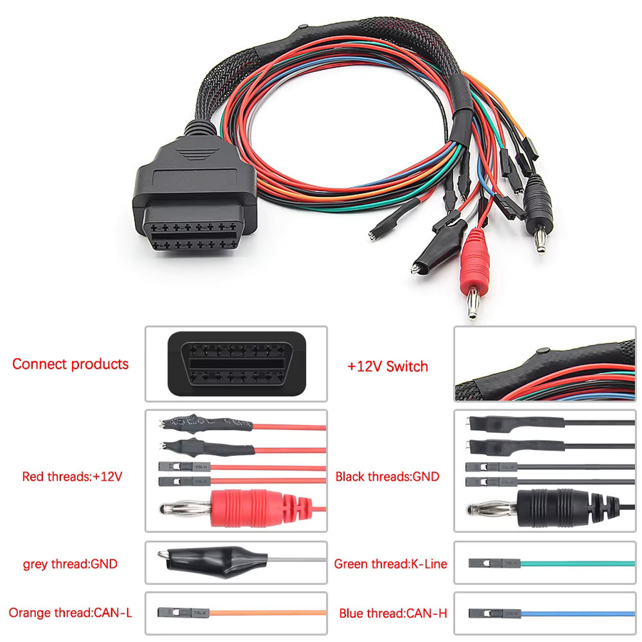 OBD2-Diagnoseadapter MPPS V21 mit Breakout Tricore-Kabel und 12V Schalter in Multicolor - Bild 2