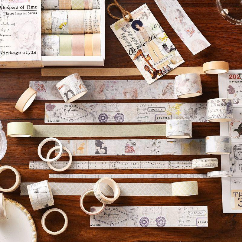 20-teiliges Binchi Keji Travel Washi Tape Set im Vintage-Stil für Scrapbook, Multicolour - Bild 4