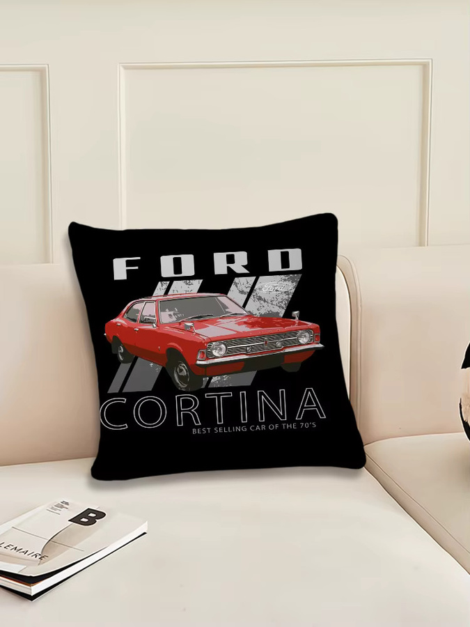 F-Fords quadratischer Kissenbezug mit Auto-Grafikdesign in Schwarz, Breite: 40,0 cm - Bild 6