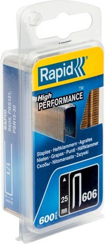 Rapid Heftklammern Typ 606 in Silber, 25 mm, 600 Stück - Bild 1