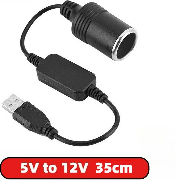 BSN USB zu 12V Zigarettenanzünder-Adapter Konverter mit USB-A Anschluss, Schwarz - Bild 1
