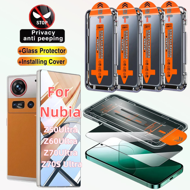 4er-Pack Sichtschutz-Displayschutzfolie aus gehärtetem Glas für ZTE Nubia Z50 Ultra, Z60 Ultra, Z70 Ultra und Z70S Ultra, staubfrei und blasenfrei - Bild 1
