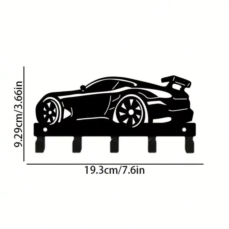 CIFBUY Wandmontierter Schlüsselhalter aus Metall in Schwarz mit aerodynamischem Spoiler-Design als Mehrzweck-Organizer für Küche, Bad oder Garage - Bild 4