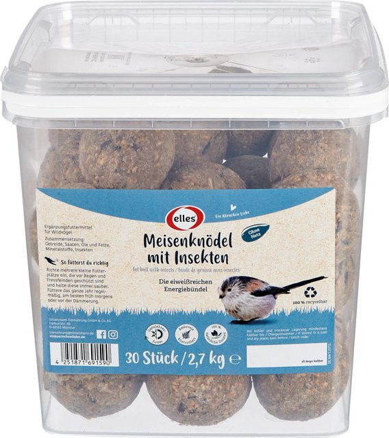 Elles Meisenknödel mit Insekten ohne Netz, 30 Stück - Bild 1