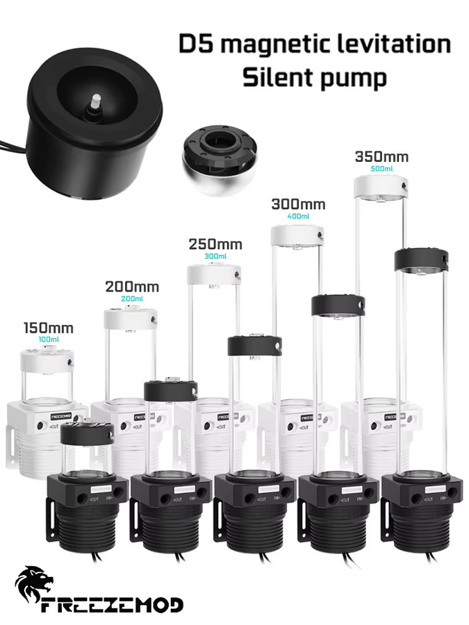 FREEZEMOD D5 Pumpe mit einteiligem Reservoir für PC-Wasserkühlung, Silber, 1100 l/h, PUB-JTD5 - Bild 4