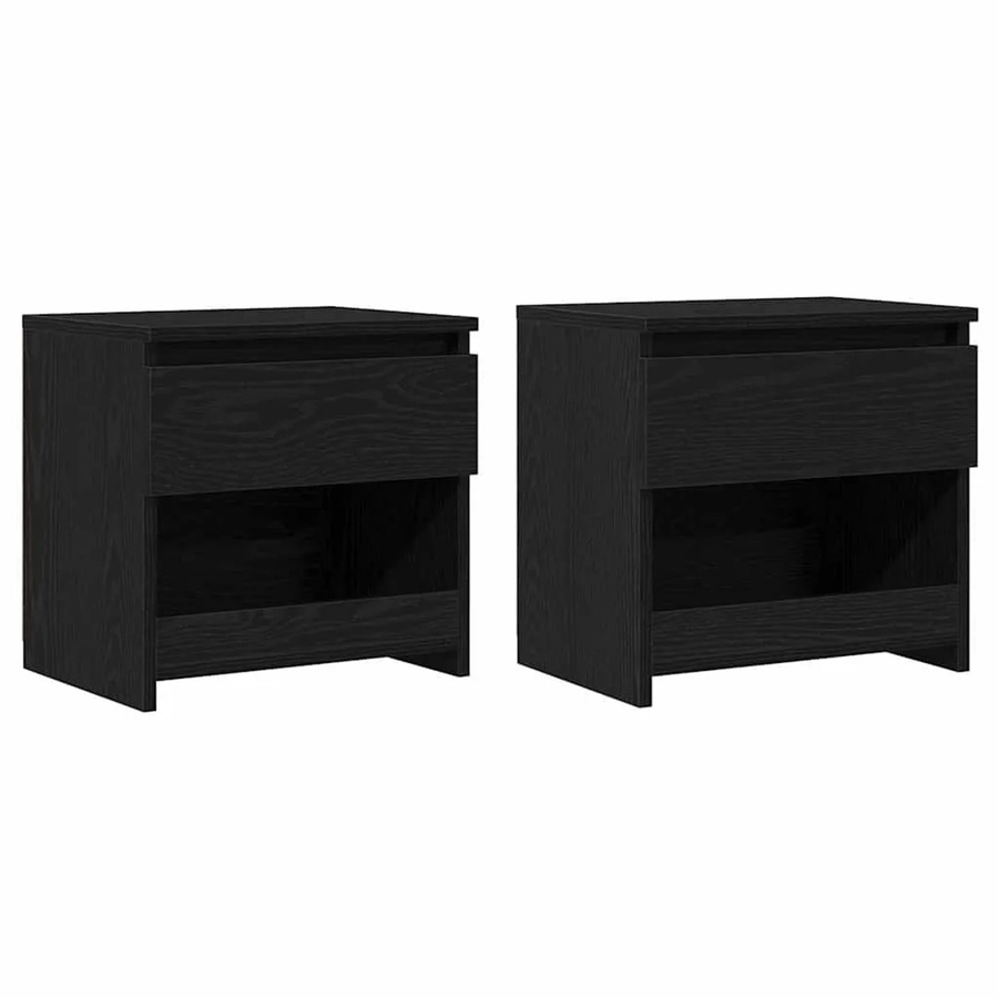 vidaXL Nachttisch Set aus Holzwerkstoff in Schwarzer Eiche, 2 Stück, B/T/H: 40 x 30 x 39 cm - Bild 2