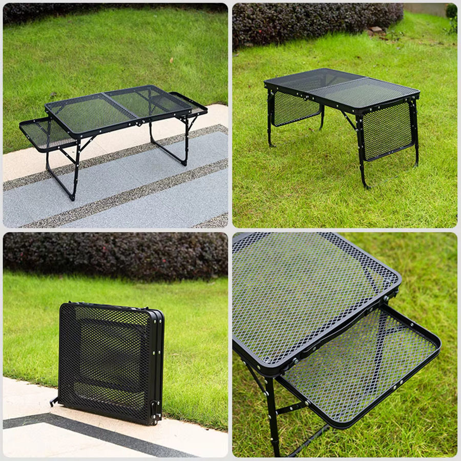 AZULBLANCO Klappbarer Camping-Grilltisch für Outdoor und Picknick mit Gitteroberfläche - Bild 6