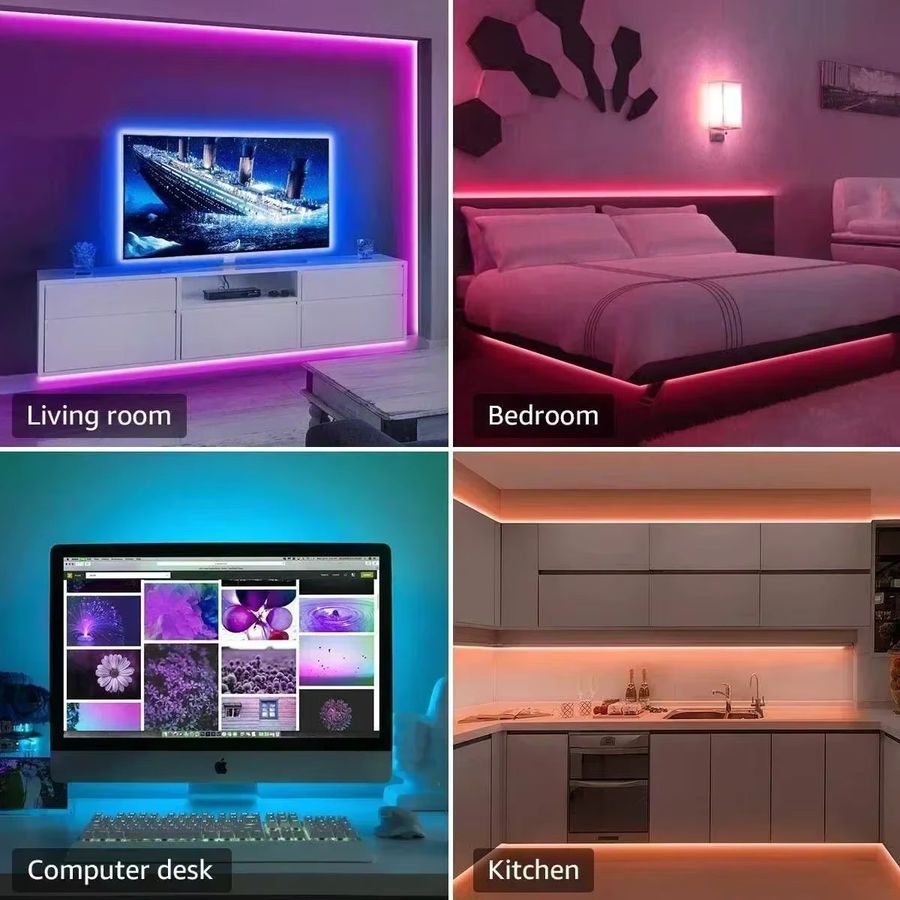 Saimili RGB LED Streifen mit SMD 5050 Dioden, USB 5V Hintergrundbeleuchtung mit App-Steuerung, Fernbedienung und Musik-Sync für dein TV und Gaming-Zimmer - Bild 2