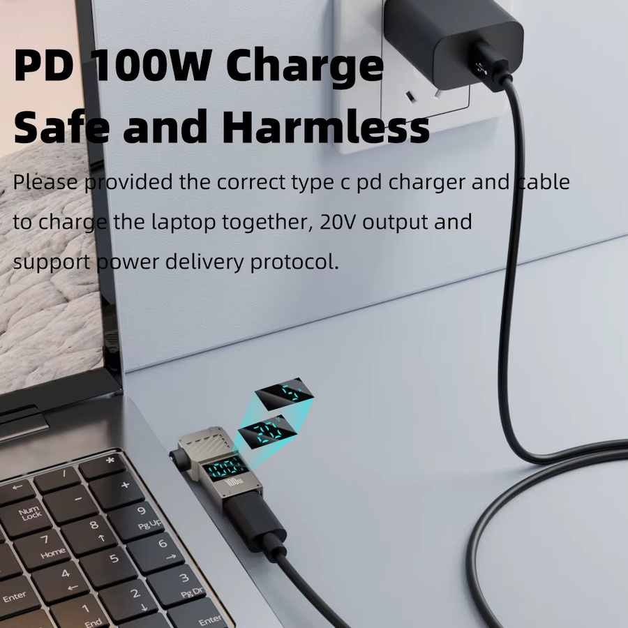 Geris Power 100 W USB C PD zu DC Stromanschluss Universal Laptop Netzteil Ladegerät Konverter für Lenovo Asus HP - Bild 3