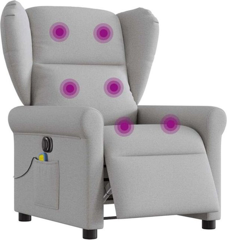 Elektrischer Massagesessel VidaXL in Grau aus Stoff und Polyester, Relaxsessel B: 72,5 cm, T: 87 cm, H: 100,5 cm - Bild 1