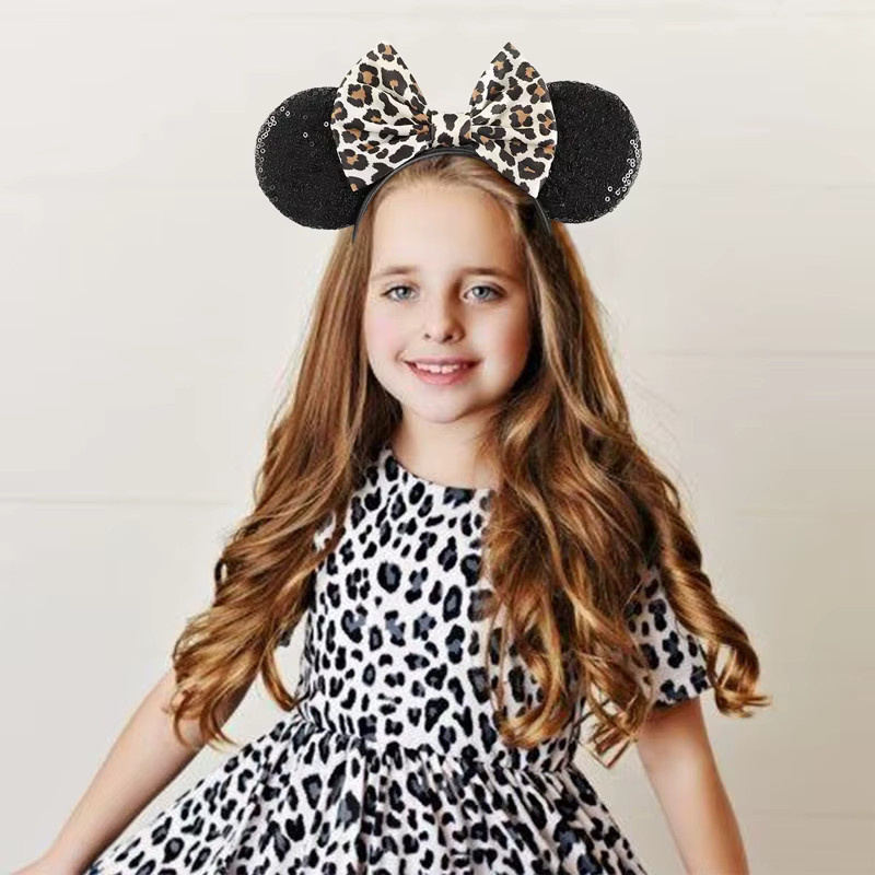 HEROCROSS Stirnband, Leopardenmuster, Mickey Mouse Ohren, Damen - Bild 2