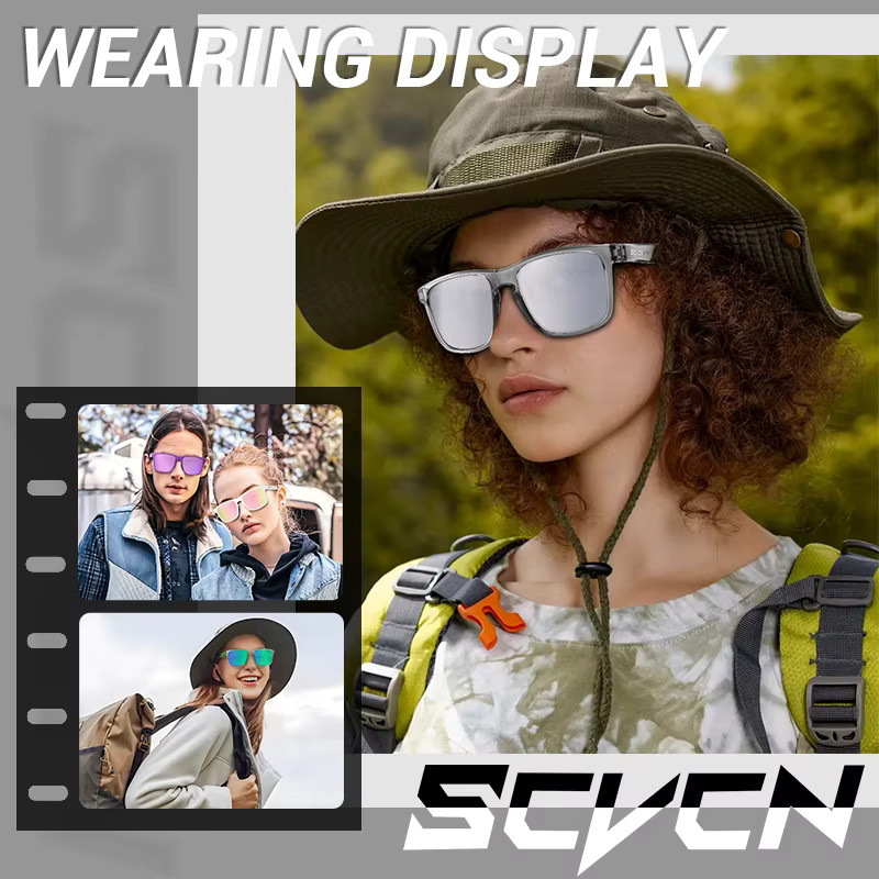 SCVCN Sonnenbrille, polarisiert, Vollrand, Kunststoff, Unisex - Bild 1