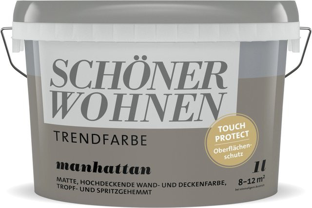 Schöner Wohnen Dispersionsfarbe Manhattan matt in Grau, wasserbasiert, 125 l - Bild 1