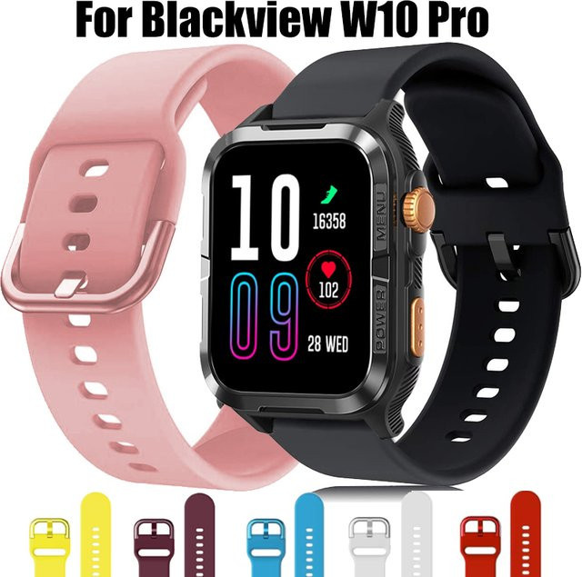Blackview Silikonarmband, Schwarz, 20mm, 22mm - Bild 1