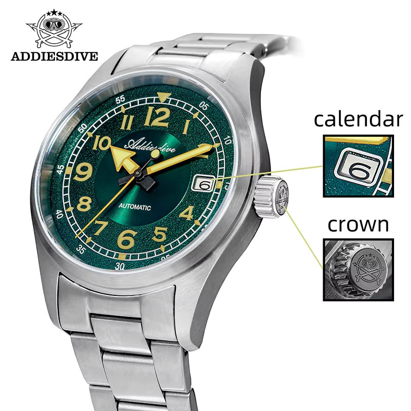 ADDIESDIVE Armbanduhr, Automatik, Edelstahl, 39 mm, Herren - Bild 6